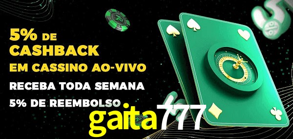 Promoções do cassino ao Vivo gaita777